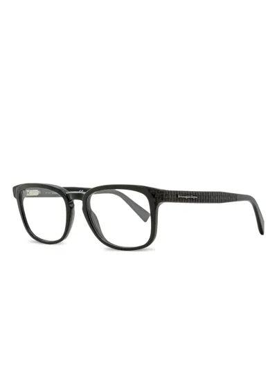 Zegna 5109 Rectangular Spring-hinge Glasses In Black