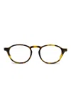 Zegna 5144 Keyhole-bridge Round Glasses In Brown