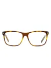 Zegna 5170 Stud-detail Rectangular Glasses In Brown