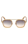 Zegna Men's Orizzonte I Geometric Acetate And Metal Sunglasses In Shiny Transparent Amber