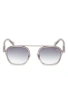 Zegna Men's Orizzonte I Geometric Acetate And Metal Sunglasses In Shiny Transparent Crystal