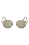 Zegna 51mm Round Sunglasses In Green
