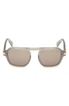 Zegna 51mm Round Sunglasses In Gray
