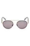 Zegna 51mm Round Sunglasses In Neutral