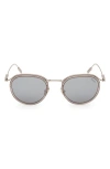 Zegna 51mm Round Sunglasses In Gray