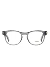 Zegna Ez5268 Keyhole Bridge Oval Eyeglasses In Gray