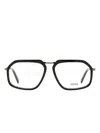 Zegna Geometric Frame Glasses In Black