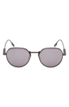 Zegna 52mm Round Polarized Sunglasses In Neutral