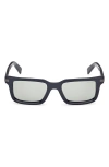 Zegna 53mm Rectangular Sunglasses In Black