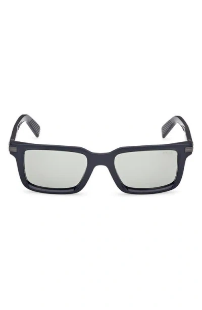 ZEGNA ZEGNA 53MM RECTANGULAR SUNGLASSES