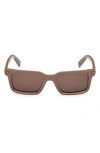 Zegna Men's Rectangle Acetate Sunglasses In Shiny Light Brown/matte Brown
