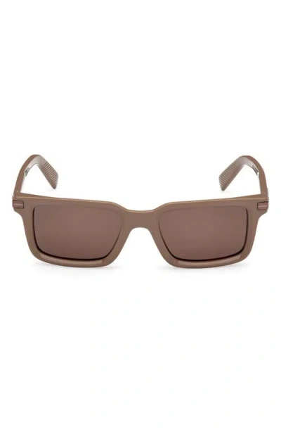 ZEGNA ZEGNA 53MM RECTANGULAR SUNGLASSES