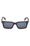 Zegna 53mm Rectangular Sunglasses In Shiny Red Havana