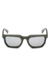 Zegna 54mm Polarized Rectangular Sunglasses In Green