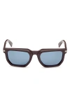 Zegna 54mm Polarized Rectangular Sunglasses In Burgundy