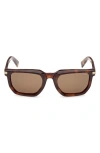 Zegna 54mm Polarized Rectangular Sunglasses In Brown