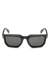 Zegna 54mm Polarized Rectangular Sunglasses In Black