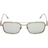 Zegna 54mm Rectangular Sunglasses In Brown