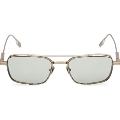 Zegna 54mm Rectangular Sunglasses In Brown