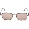 Zegna 54mm Rectangular Sunglasses In Gray