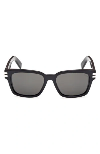 ZEGNA ZEGNA 55MM POLARIZED RECTANGULAR SUNGLASSES