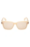 Zegna Men's Acetate Rectangle Sunglasses In Shiny Beige/brown