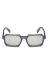 Zegna 55mm Rectangular Polarized Sunglasses In Neutral
