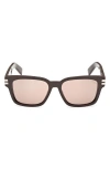 Zegna 55mm Polarized Rectangular Sunglasses