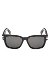 Zegna 55mm Polarized Rectangular Sunglasses
