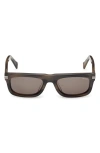 Zegna 55mm Rectangular Sunglasses In Brown