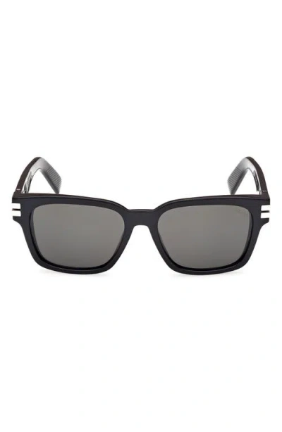 ZEGNA ZEGNA 55MM RECTANGULAR SUNGLASSES