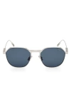 Zegna 55mm Round Sunglasses In Blue
