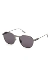 Zegna Men's 55mm Round Metal Sunglasses In Brushed Gunmetal
