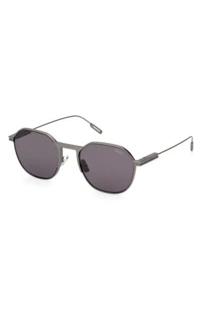 ZEGNA ZEGNA 55MM ROUND SUNGLASSES