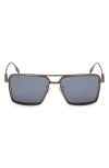 Zegna 56mm Navigator Sunglasses In Blue