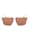 Zegna 61mm Geometric Sunglasses In Metallic
