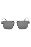 Zegna 61mm Geometric Sunglasses In Gray