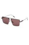 Zegna 61mm Geometric Sunglasses In Brown