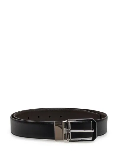 Zegna 977 Buckle Belt In Black