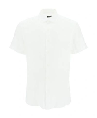 Zegna A Short Sleeved Shirt In White