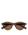 Zegna Round-frame Sunglasses In Dark Brown