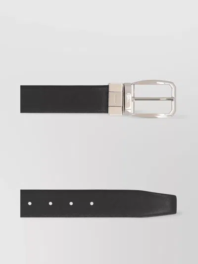 Zegna Adjustable Reversible Leather Belt With Silver Buckle In Burgundy