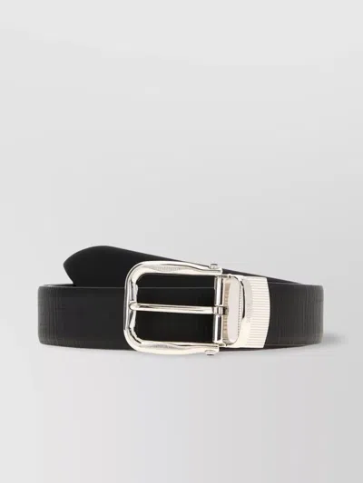 Zegna Adjustable Reversible Leather Belt With Textured Finish