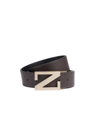 Zegna Adjustable Waist Belt In Black