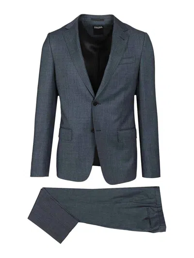 ZEGNA AIR FORCE BLUE WOOL DRESS