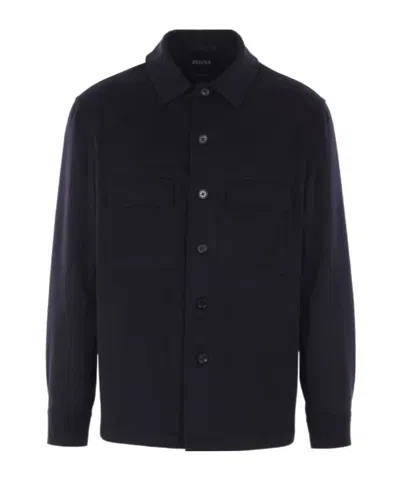 Zegna Alba Overshirt In Oasi Cashmere In Brown