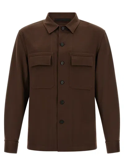 Zegna 'alba' Shirt In Brown