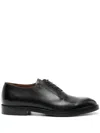 ZEGNA ALMOND-TOE LEATHER DERBY SHOES