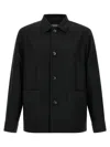 Zegna Overshirt With Collared Design And Pockets In Black