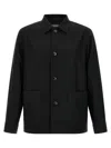 Zegna Overshirt With Collared Design And Pockets In Black